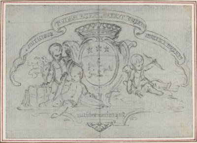 Blason avec trois putti - Hubert Francois Gravelot