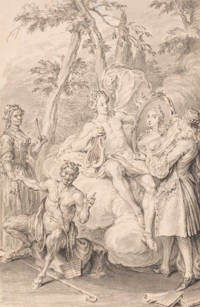 Dessin pour un frontispice : "Le Toast" - Hubert Francois Gravelot