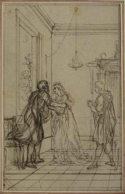 Étude pour "La Pharsale" de Lucain, Canto II - Hubert Francois Gravelot
