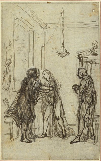 Étude pour "La Pharsale" de Lucain, Canto II - Hubert Francois Gravelot