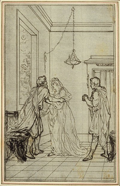 Étude pour "La Pharsale" de Lucain, Canto II - Hubert Francois Gravelot