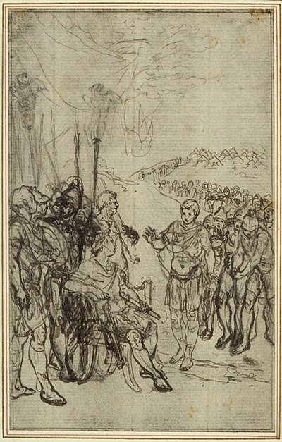 Étude pour "La Pharsale" de Lucain, Canto IV - Hubert Francois Gravelot