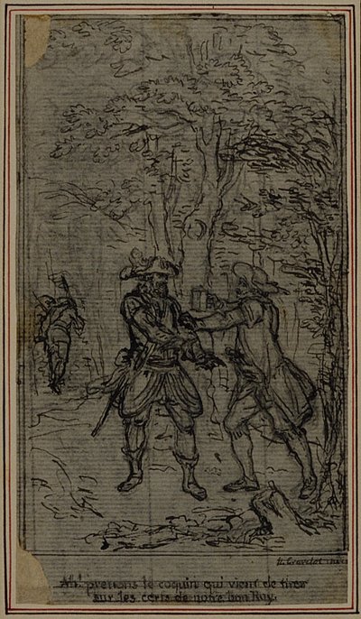 Étude pour la vignette-frontispice de "La Partie de Chasse de Henri IV" de Colle, Acte II - Hubert Francois Gravelot