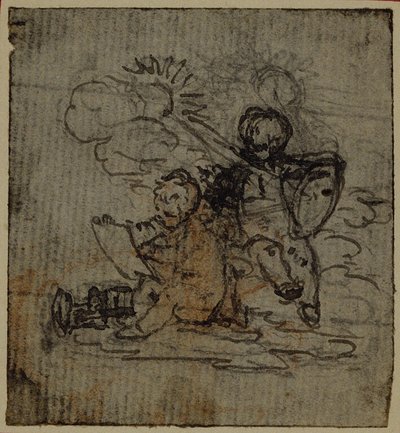 Study for Vignette-Frontispiece of Tacitus "Tibère, ou Les Six Premiers Livres des Annales", Vol. 1 - Hubert Francois Gravelot