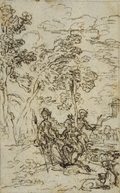 Étude pour une vignette dans "Les Amours de Mirtil" de Fontenelle (attr.), Canto III - Hubert Francois Gravelot