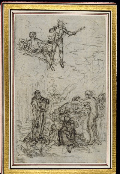Étude pour la vignette dans "Les Amours de Mirtil" de Fontenelle (attr.), Canto VI - Hubert Francois Gravelot