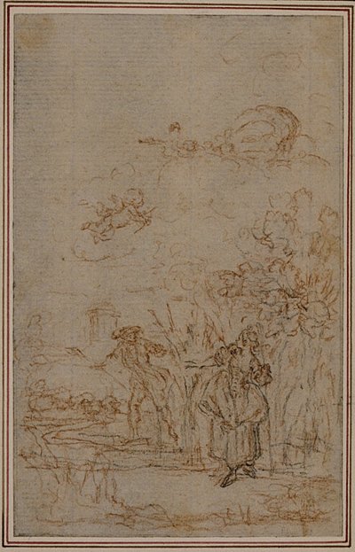 Étude pour la Vignette dans "Les Amours de Mirtil" de Fontenelle (attr.), Canto V - Hubert Francois Gravelot