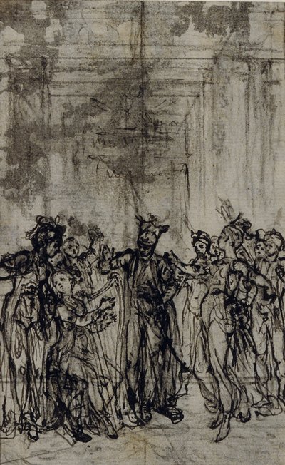 Étude pour une vignette dans les "Contes Moraux" de Jean François Marmontel - Hubert Francois Gravelot