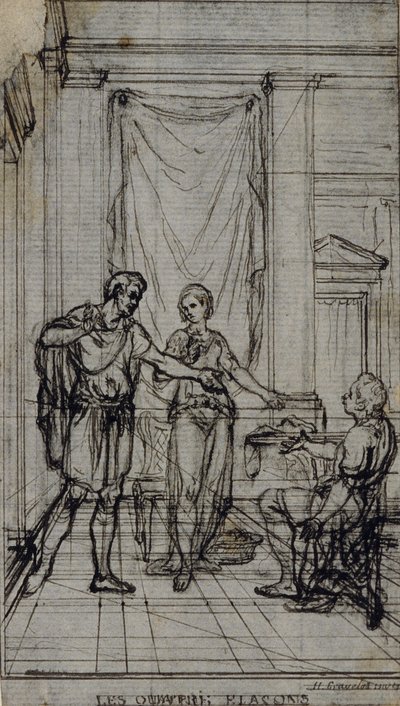 Étude pour une vignette dans les "Contes Moraux" de Jean François Marmontel - Hubert Francois Gravelot