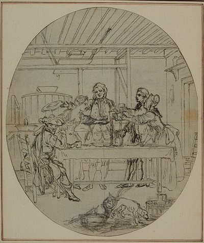 Étude pour une deuxième édition, jamais publiée, de "La Partie de Chasse de Henri IV" de Colle, Acte III, Scène 10 - Hubert Francois Gravelot