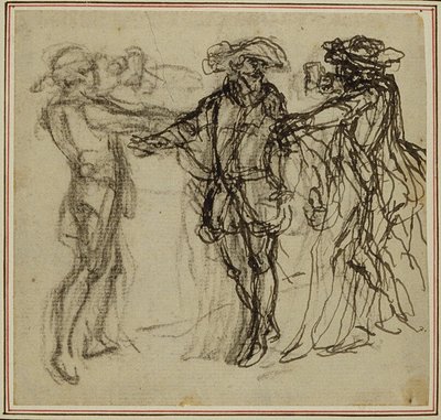 Étude pour une deuxième édition, jamais publiée, de "La Partie de Chasse de Henri IV" de Colle, Acte II, Scène 11 - Hubert Francois Gravelot