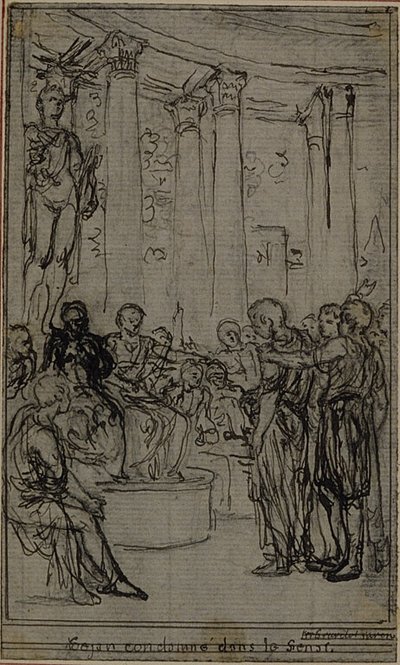 Study for an illustration in Tacitus "Tibère, ou Les Six Premiers Livres des Annales", Book V, Vol. 3, 1st Study - Hubert Francois Gravelot
