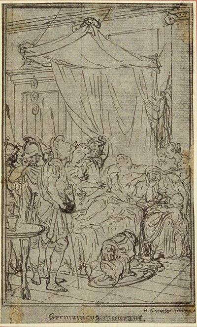 Study for an illustration in Tacitus "Tibère, ou Les Six Premiers Livres des Annales" Book II, Vol. 1 - Hubert Francois Gravelot