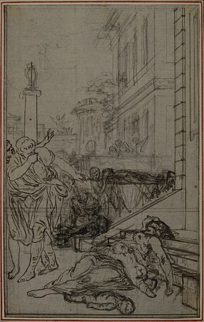 Étude pour la vignette du "De la Nature des Choses" de Lucrèce, Vol. II, Livre VI - Hubert Francois Gravelot