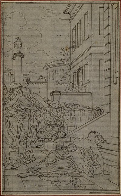 Étude pour la vignette du "De la Nature des Choses" de Lucrèce, Vol. II, Livre VI - Hubert Francois Gravelot