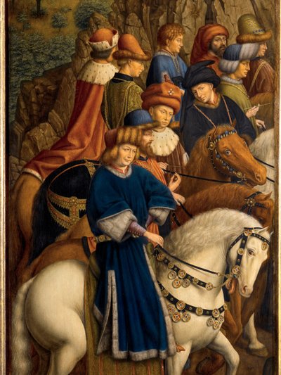 (détail) Les Juges Intègres, panneau inférieur gauche du Retable de Gand - Hubert & Jan van (1390 1441) (after) Eyck