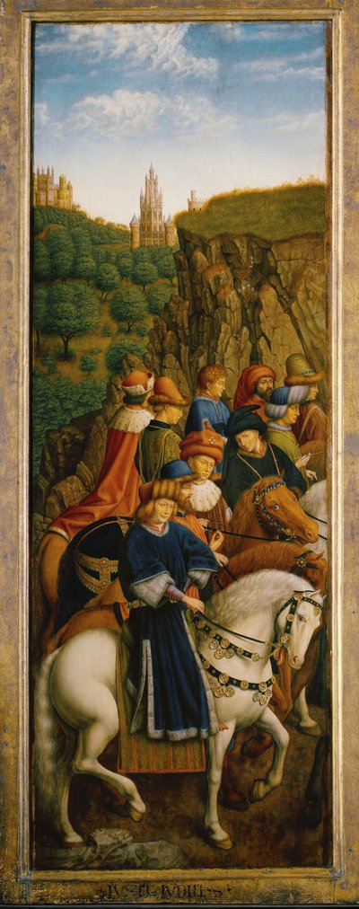 Les Juges intègres, panneau inférieur gauche du Retable de Gand - Hubert & Jan van (1390 1441) (after) Eyck