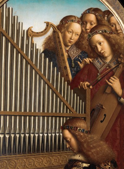 Musiciens anges avec Sainte Cécile, du Retable de Gand - Hubert & Jan van (1390 1441) Eyck