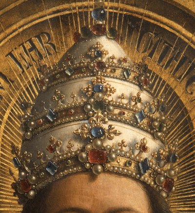 (détail) de Dieu le Père, panneau central du Retable de Gand - Hubert & Jan van (1390 1441) Eyck