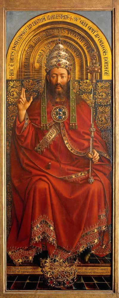Dieu le Père, panneau central du Retable de Gand - Hubert & Jan van (1390 1441) Eyck