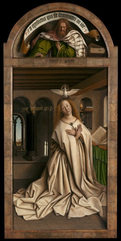 Lunette : Le Prophète Michée. Panneau inférieur : Vierge Annonciate, de l