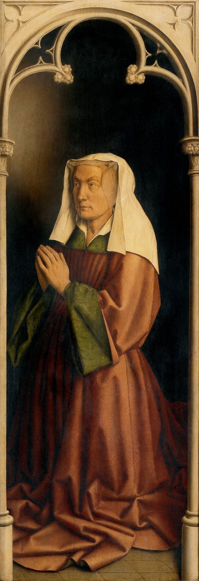 Portrait de Lysbette Borluut, panneau extérieur du Retable de Gand - Hubert & Jan van (1390 1441) Eyck