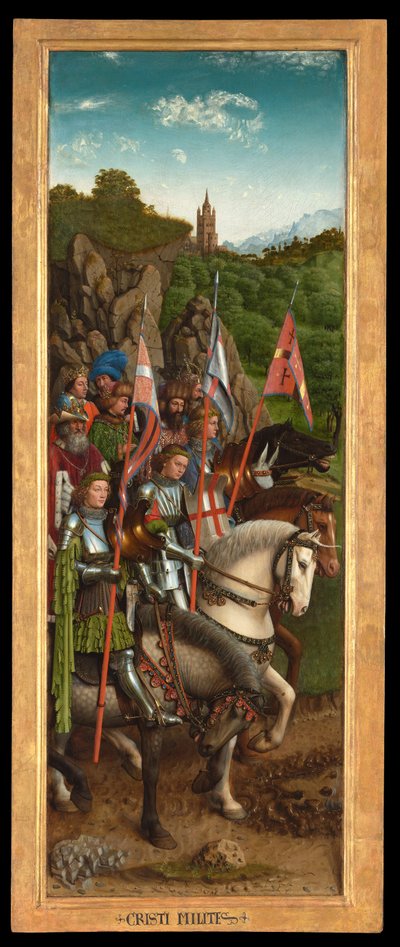 Les Chevaliers du Christ, du côté gauche du Retable de Gand - Hubert & Jan van (1390 1441) Eyck