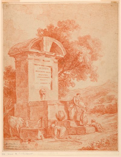 Une fontaine romaine (contre-épreuve) - Hubert Robert