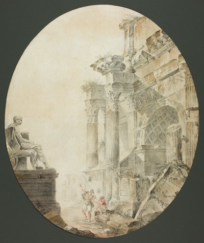 Arc de Constantin avec statue de Néron - Hubert Robert