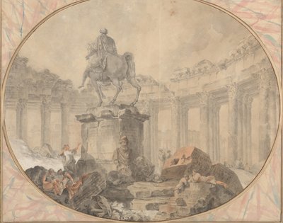 Statue équestre de Marc Aurèle, 1757 - Hubert Robert