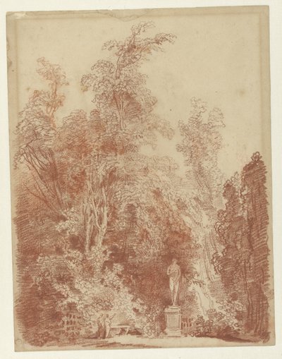 Vue dans un parc avec une statue de Vénus - Hubert Robert