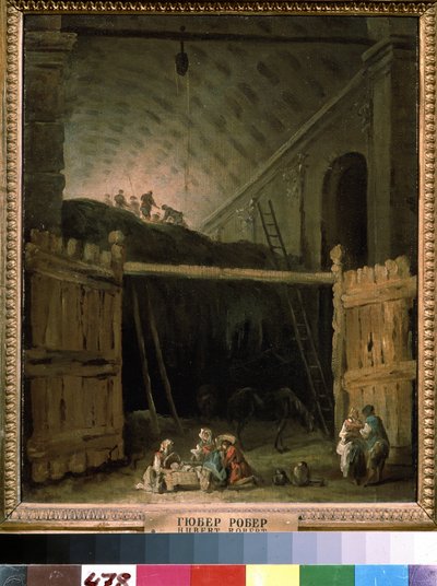 Grange à foin dans une basilique - Hubert Robert