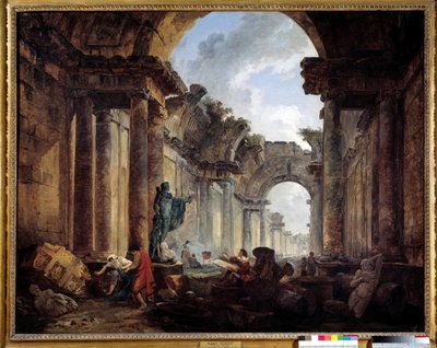 Vue imaginaire de la Grande Galerie du Louvre en ruines - Hubert Robert