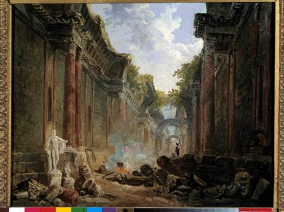 Vue imaginaire de la Grande Galerie du Louvre en ruines - Hubert Robert