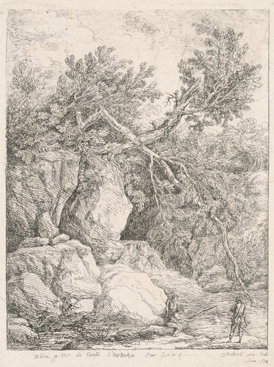Paysage avec un arbre cassé - Hubert Robert