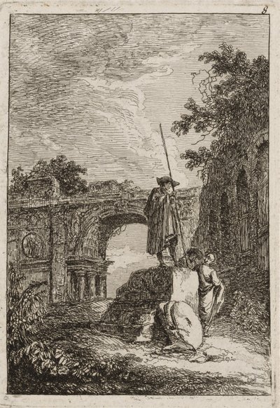 Planche Huit des Soirées à Rome, 1763-64 - Hubert Robert