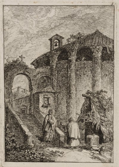 Planche cinq des Soirées à Rome - Hubert Robert