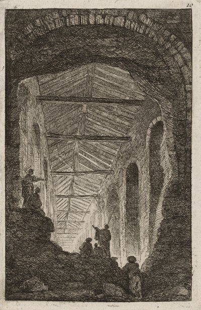 Planche Dix de Soirées à Rome, 1763-64 - Hubert Robert