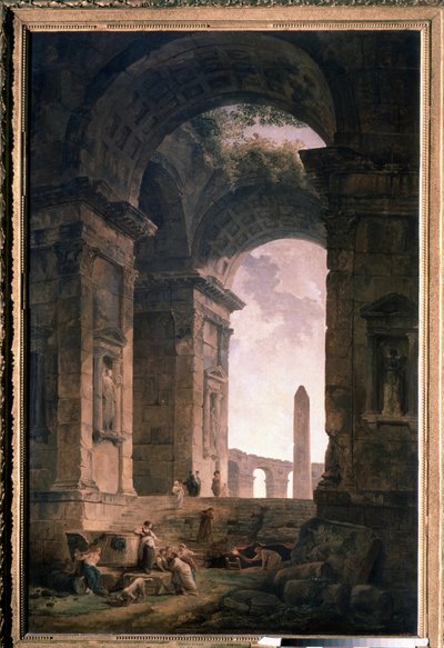 Ruines avec un obélisque - Hubert Robert