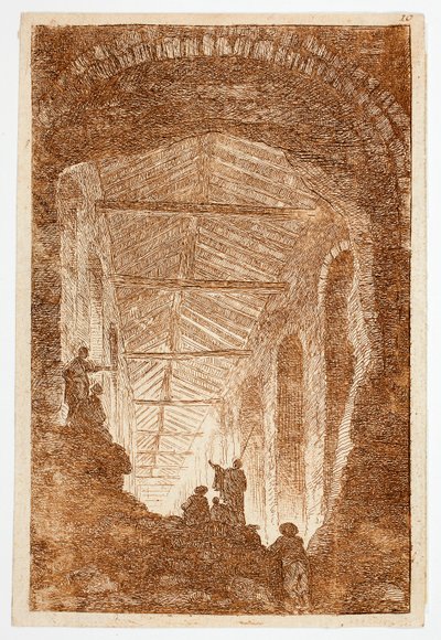 The Antique Gallery, plate ten from Les Soirées de Rome - Hubert Robert