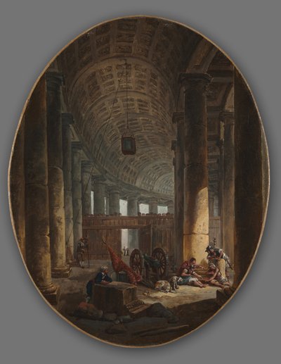 La Colonnade de Saint-Pierre, Rome, pendant le conclave, vers 1769 - Hubert Robert