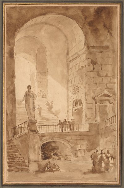 Escalier voûté, vers 1770-1779 - Hubert Robert