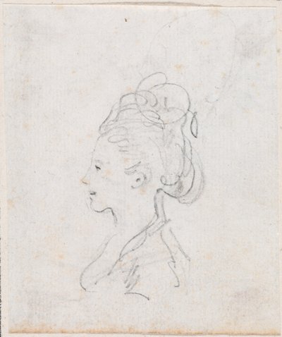 Tête de jeune femme de profil - Hubert Robert