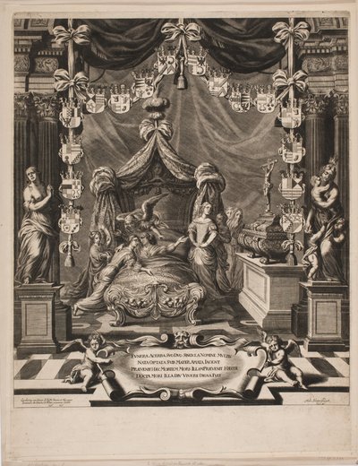 Une dame noble sur son lit de mort - Hubert Schaten