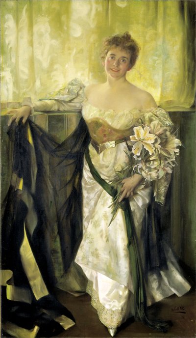 Alice Barney en satin blanc, 1894 - Hubert Vos