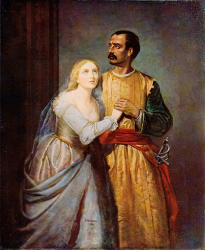 Shakespeare : Othello et Desdémone, Othello, Acte I, Scène 3 - Hubert von (after) Herkomer