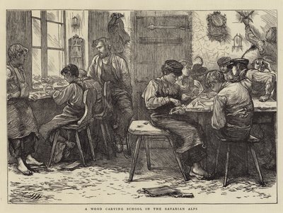 Une école de sculpture sur bois dans les Alpes bavaroises - Hubert von Herkomer
