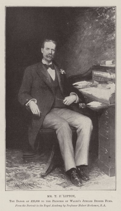 M. T. J. Lipton, le donateur de 25 000 £ au fonds du dîner du jubilé de la princesse de Galles - Hubert von Herkomer
