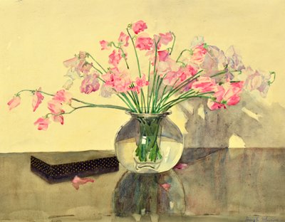 Pois de senteur dans un bol en verre - Hugh Munro