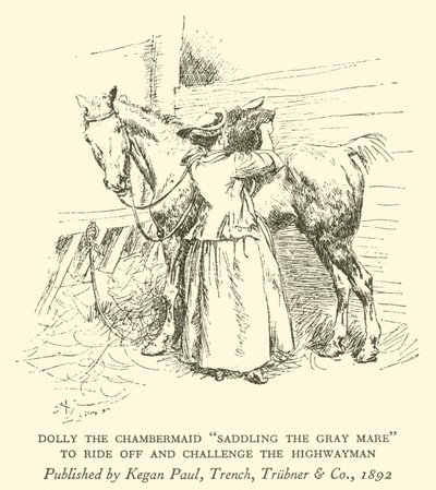 Dolly la femme de chambre "Sellant la jument grise", pour partir et défier le bandit de grand chemin - Hugh Thomson